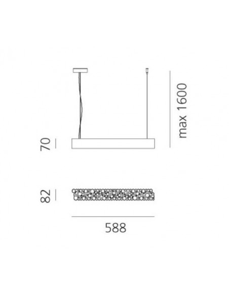 Artemide Calipso Linear SYSTEM 588mm Lampe à Suspension