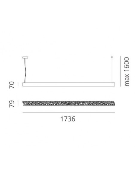 Artemide Calipso Linear SYSTEM 1785mm Lampe à Suspension