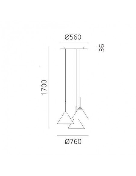 Artemide Look At Me 35 suspended lamp 3st