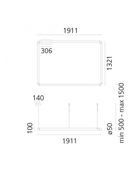 Artemide Alphabet Of Light Rectangular 120 suspension lamp