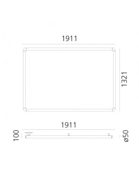 Artemide Alphabet Of Light Rectangular Semi-Recessed Ceiling lamp / Wall lamp