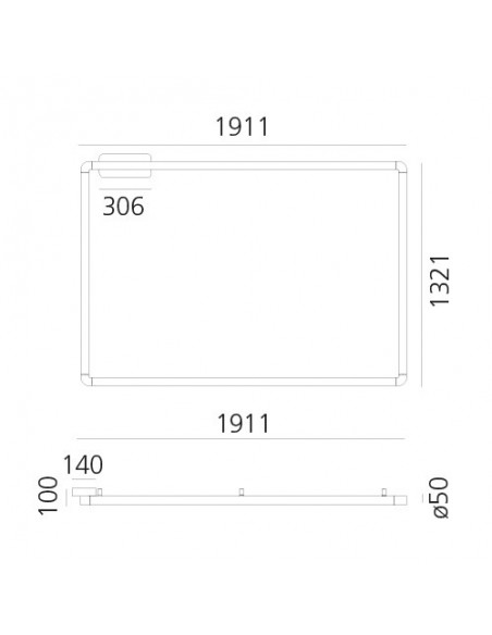 Artemide Alphabet Of Light Rectangular Wall-Ceiling Ceiling lamp / Wall lamp