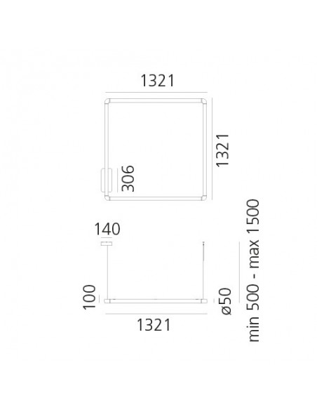 Artemide Alphabet Of Light Square 120 lampe a suspension