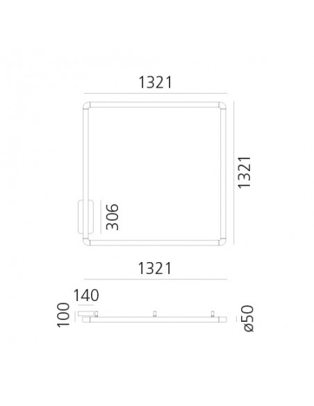 Artemide Alphabet Of Light Square 120 Wall/Ceiling Ceiling lamp / Wall lamp