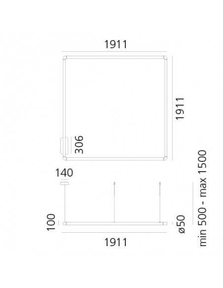 Artemide Alphabet Of Light Square 180 lampe a suspension