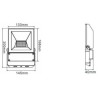 Integratech LED floodlight QT 20W Wandlampe