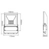 Integratech LED floodlight QT 50W PIR Wandlampe