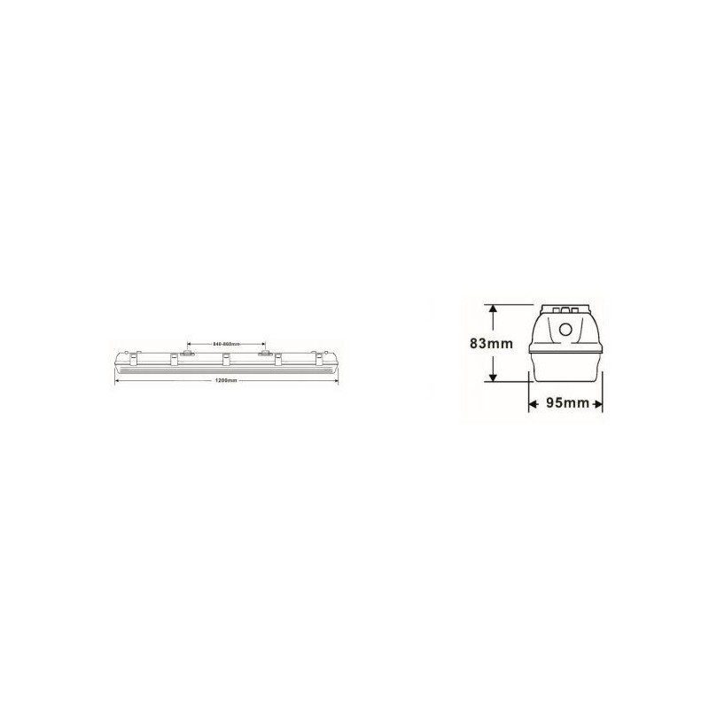 Integratech HWDP 1,2m IP66 High Output Deckenlampe