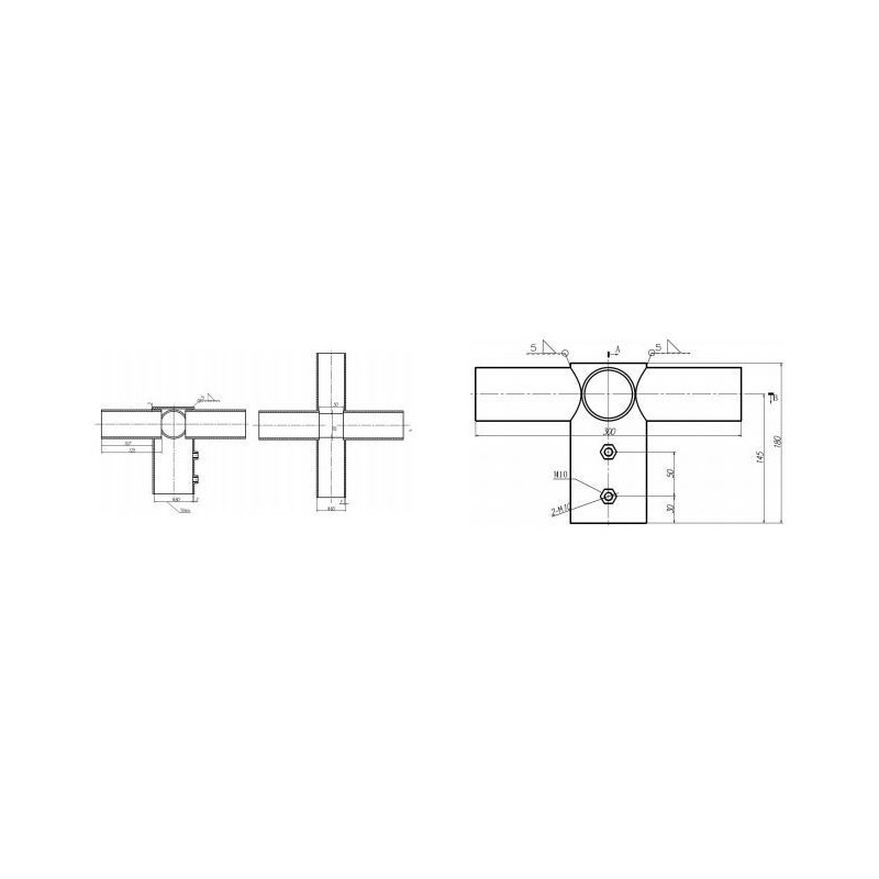 Integratech Streetlight adaptateur 4x 60mm dark grey RAL9022