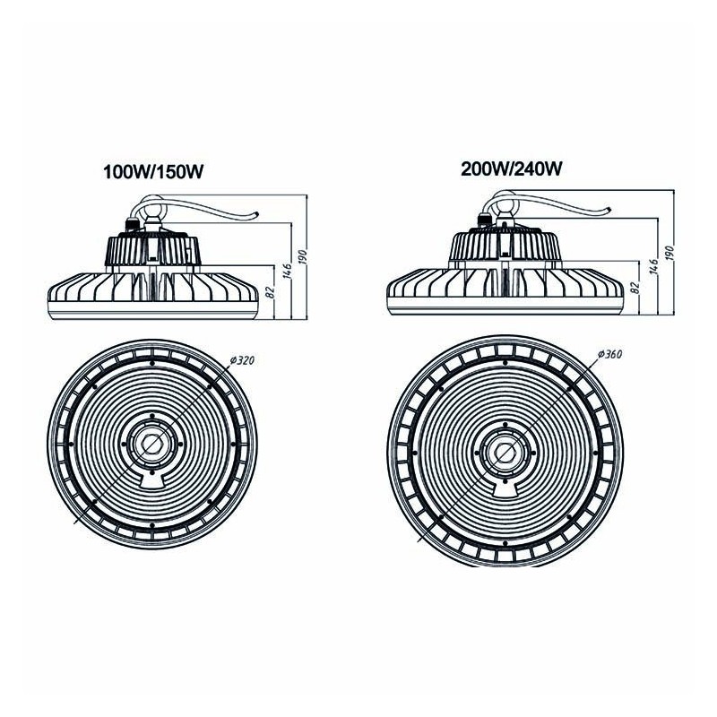 Integratech PHBP perform 150W IP65 1-10V 120gr Deckenlampe
