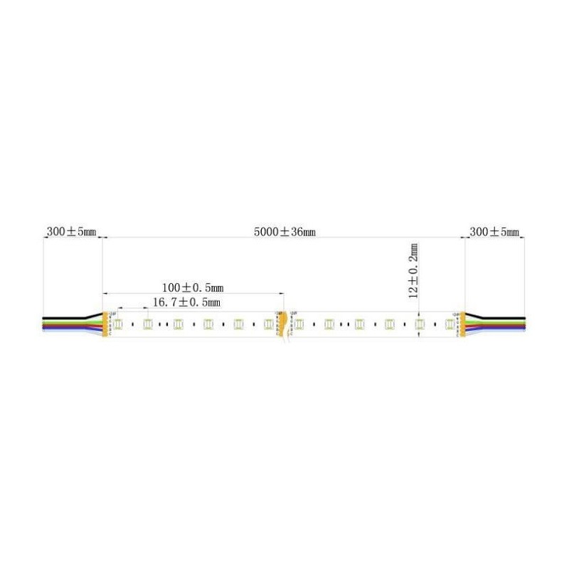 Integratech bande LED 60LED/m 5050 24V IP67 RGB+W+WW 5m
