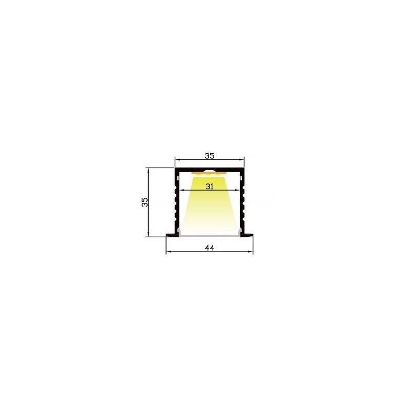 Integratech Profil RPL3535 2m plexi mat accessoires inclus