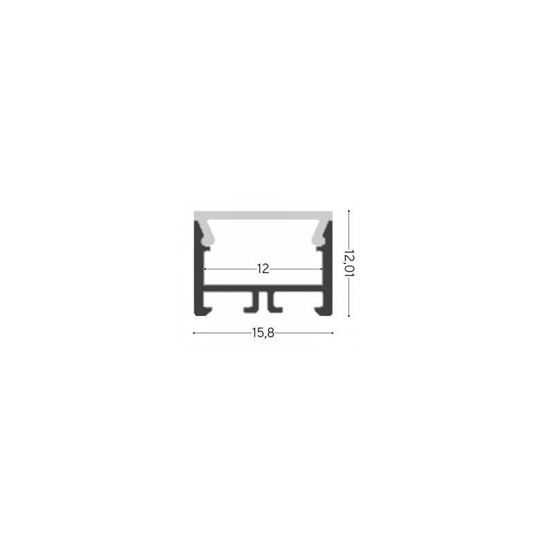 Integratech Profiel SL Flat 15x12 2m diff. opaal incl. acc.