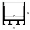 Integratech Profiel SL Flat 35x35 3m diff. opaal incl. acc.