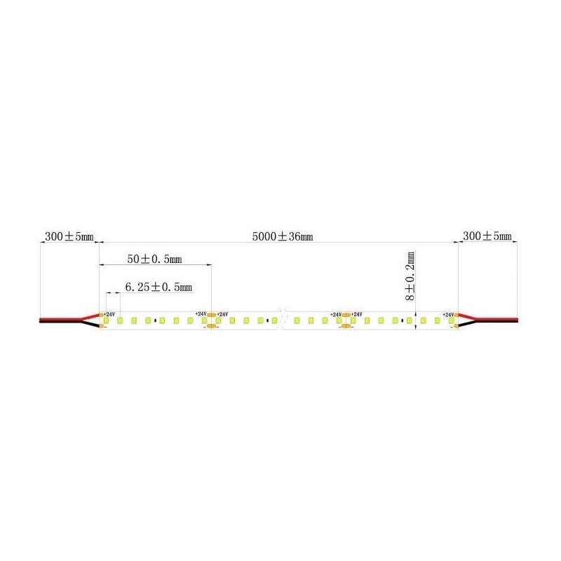 Integratech LED strip 160LED/m SMD2835 24V IP20 5m