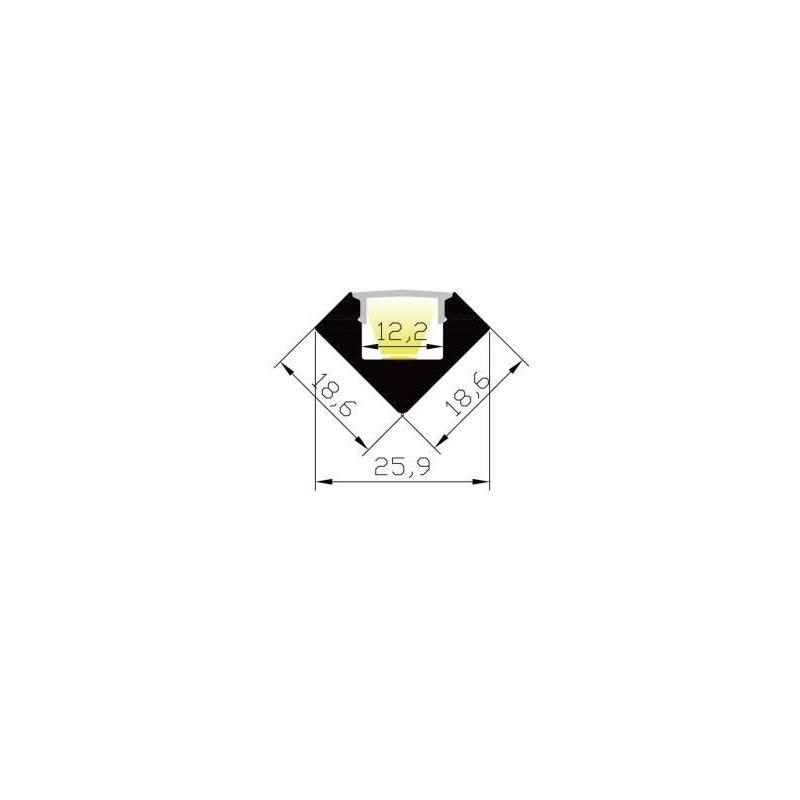 Integratech Profiel 45 2m heldere plexi incl. toebehoren