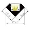 Integratech Profiel 45 2m plexi mat incl. toebehoren