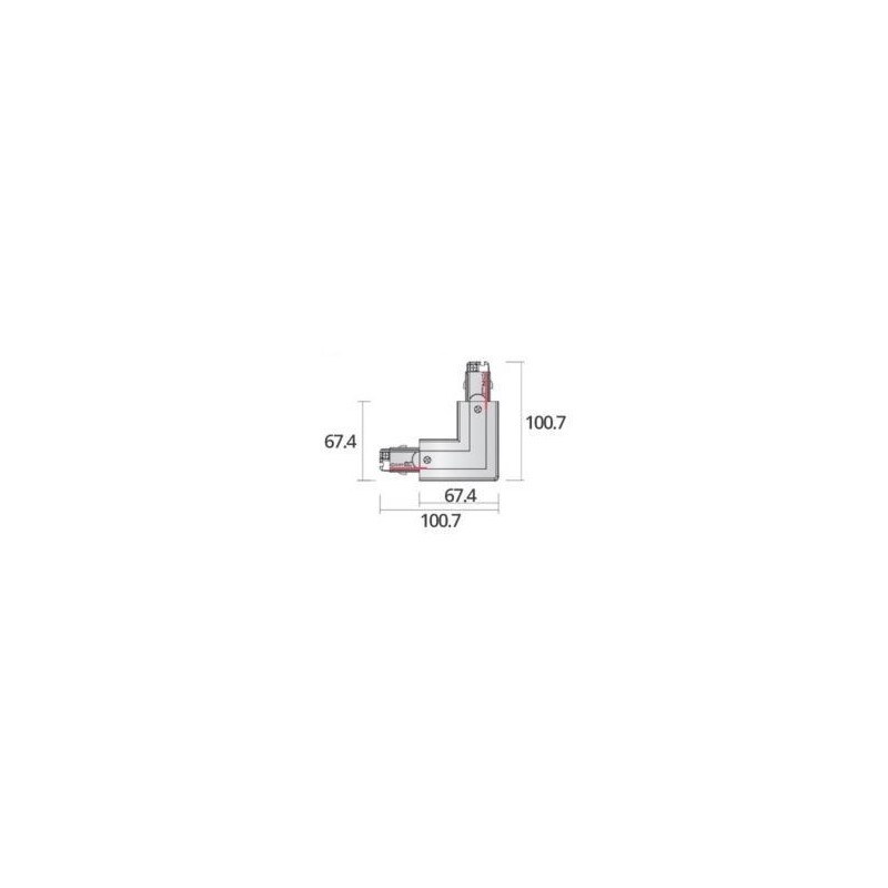 Integratech Bocht links universele 3 fase rail 7p