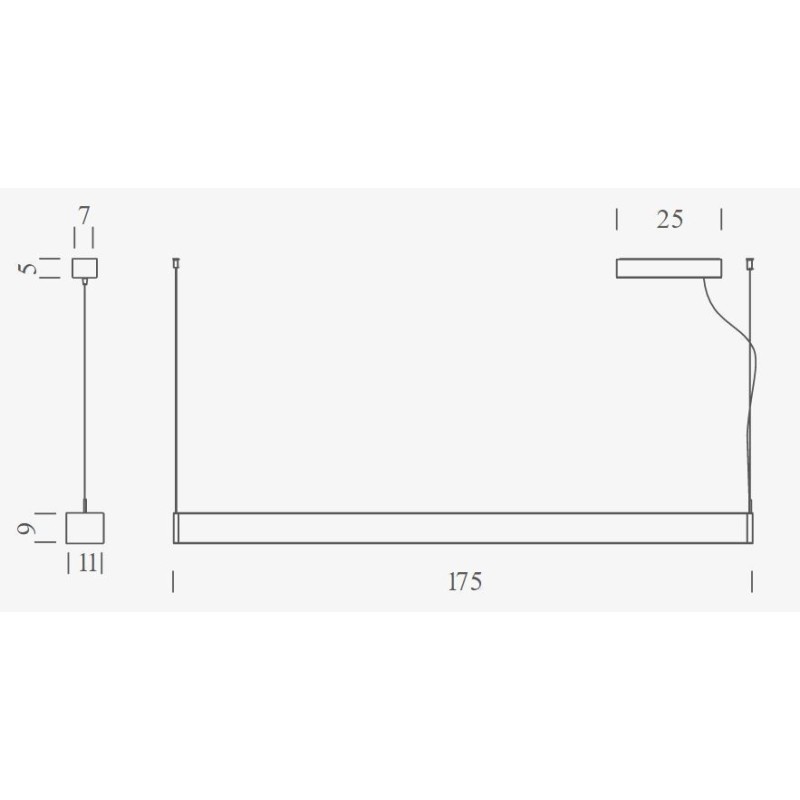 Nemo Tru horizontal down+down Lampe a suspension