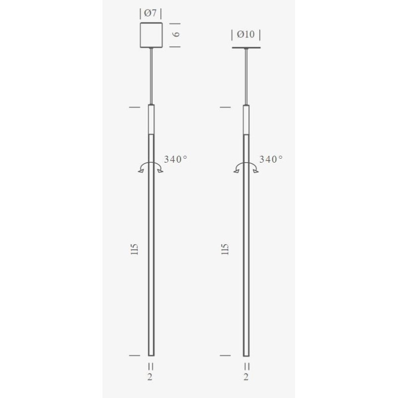 Nemo Linescapes vertical Lampe suspendue