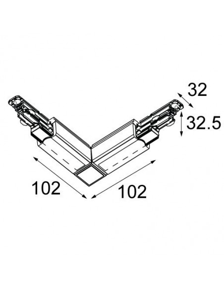 Modular Track connector outside 90° dali