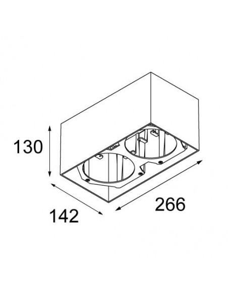 Modular Smart surface box 115 2x LED GI Ceiling lamp