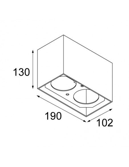 Modular Smart surface box 82 2x LED GE Plafonnier