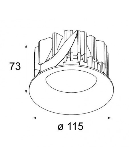 Modular Smart cake 115 diffuse IP54 LED GE Lumière encastrée