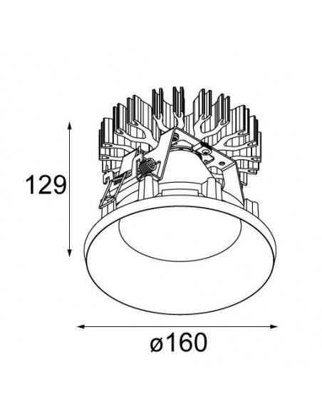 Modular Smart kup 160 IP55 LED GE Spot encastré