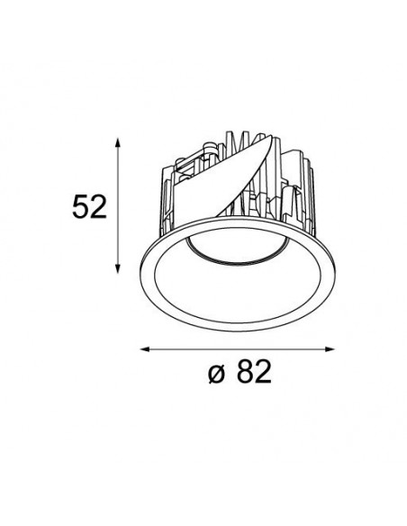 Modular Smart lotis 82 IP55 LED GE Recessed lamp