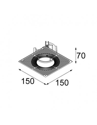 Modular Gypkit trimless 150x150Ø70