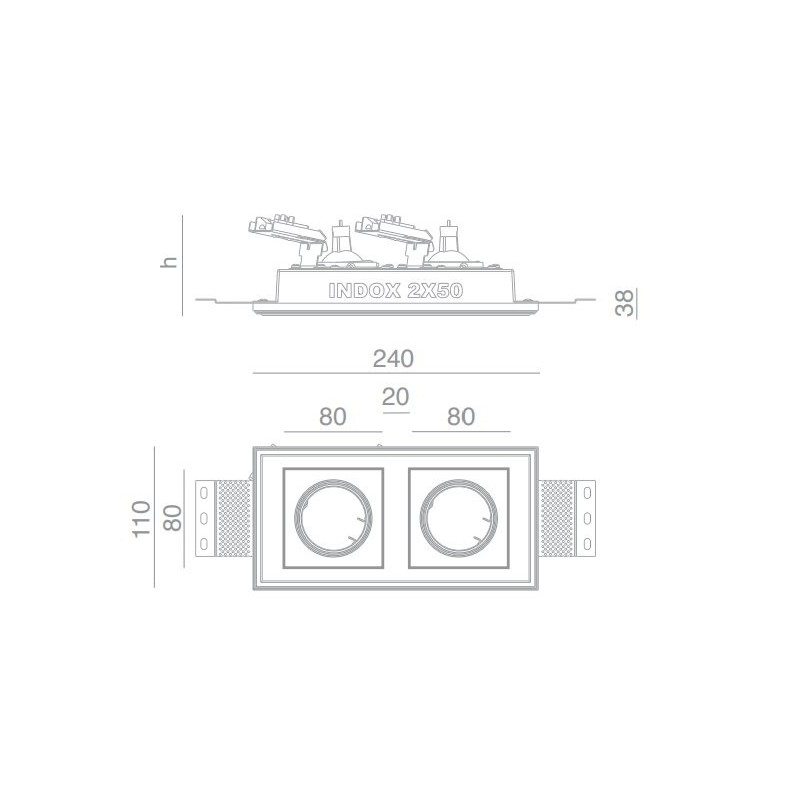 BRICK IN THE WALL Indox 2x50 Mini Es IP54 Outdoor 