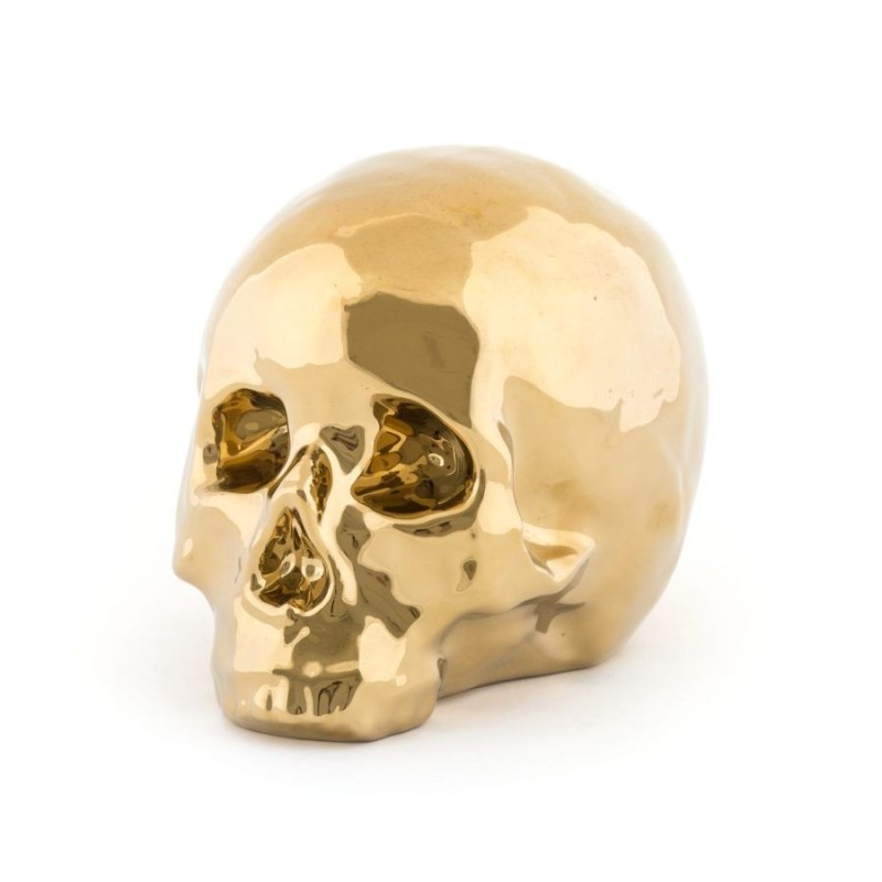 SELETTI MEMORABILIA WHITE AND GOLD Servierschüssel 25 x 14 cm - My skull