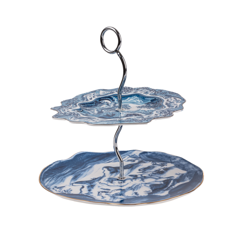 SELETTI DIESEL LIVING-CLASSIC ON ACID Assiette à gâteau Porcelaine et métal - Cake Stand Acid Tea
