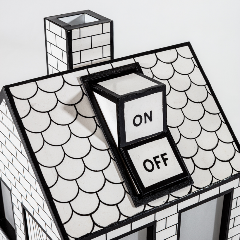 SELETTI ON-OFF Servierteller 16 x 16 x 25 cm