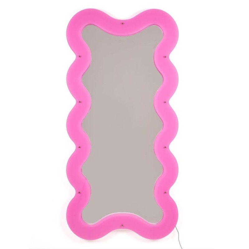SELETTI SUPERCURVE Spiegel 90 x 185 x 4 cm mit transparentem Rahmen