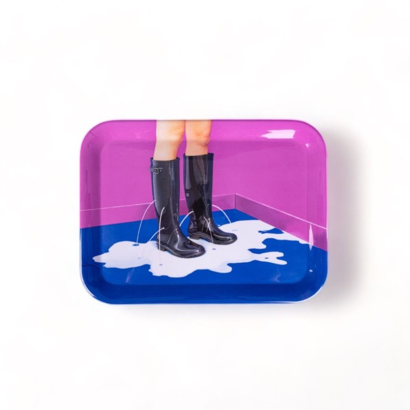 SELETTI TOILETPAPER Servierteller 32 x 43,5 cm Melamin - Milky Boots