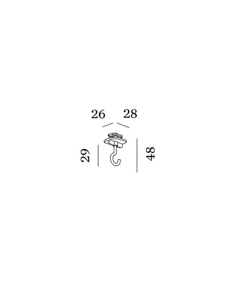 Wever & Ducré 3-Phase Track Luminaire Suspension Hook