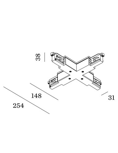 Wever & Ducré 3-Phase Track X-Connector