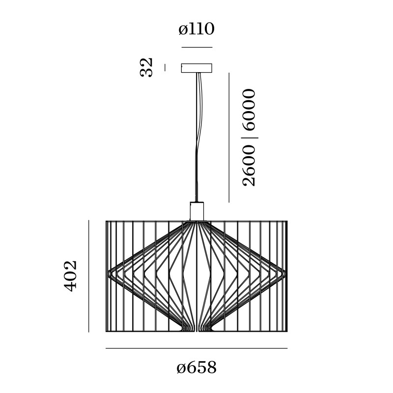 Wever & Ducré Wiro 6.5 Wiro Ceiling Susp E27 lampe a suspension
