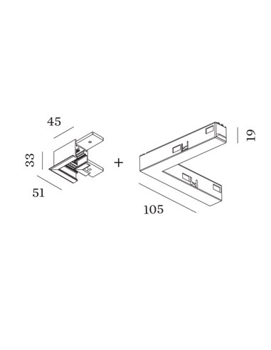 Wever & Ducré STREX SYSTEM RECESSED NON ELECTRICAL L-CONNECTOR Accessoire