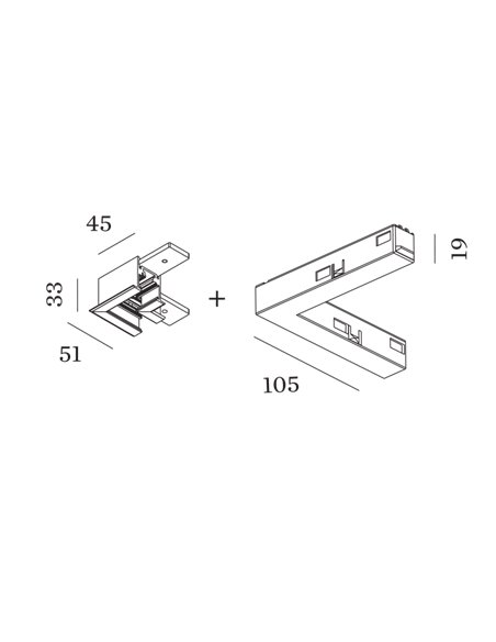 Wever & Ducré STREX SYSTEM RECESSED NON ELECTRICAL L-CONNECTOR