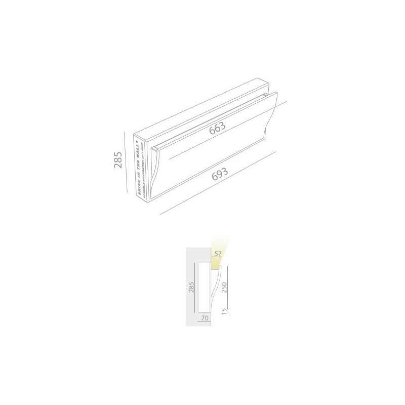 BRICK IN THE WALL Wave IP20 LED 2000LM 230VAC