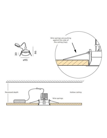 Wever & Ducré DEEP IP44 1.0 MR16 wire springs