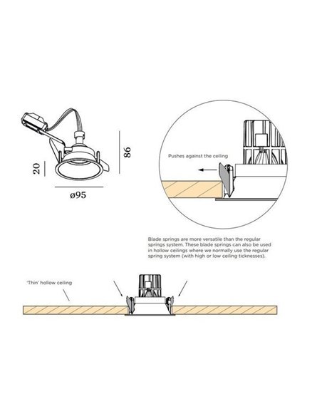 Wever & Ducré DEEP IP44 1.0 MR16 blade springs