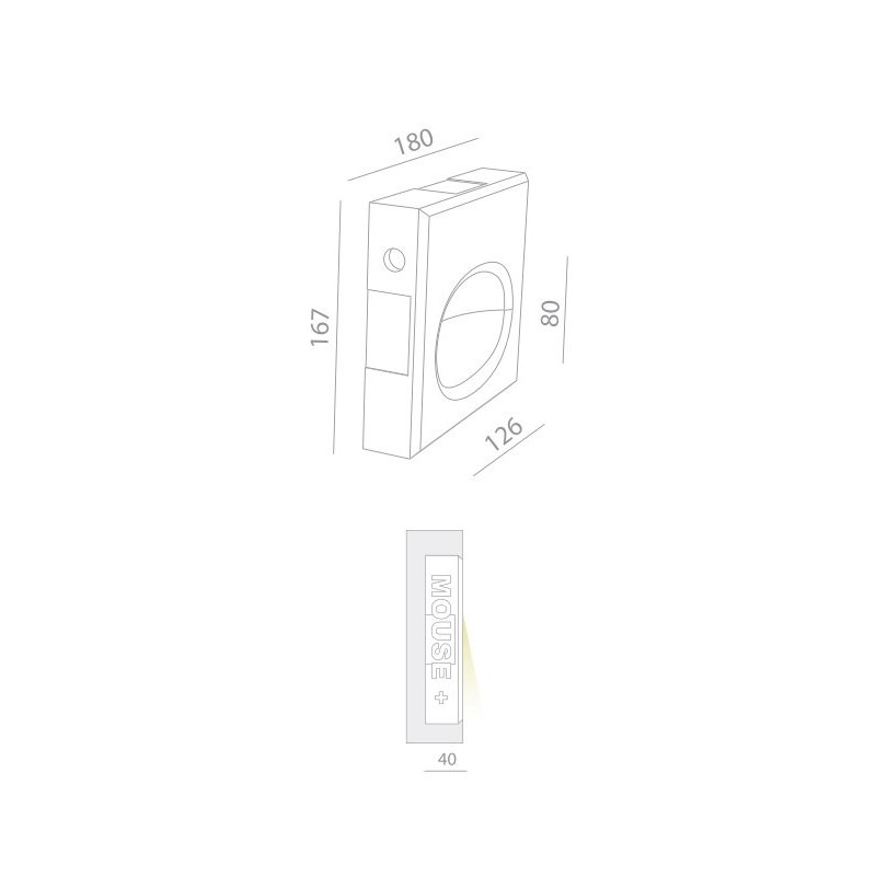 BRICK IN THE WALL Mouse + LED DIM 100LM IP54 Outdoor