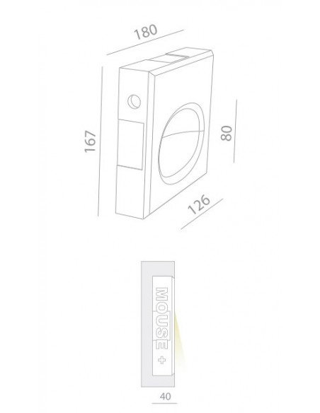 BRICK IN THE WALL Mouse + LED DIM 100LM IP54 Outdoor