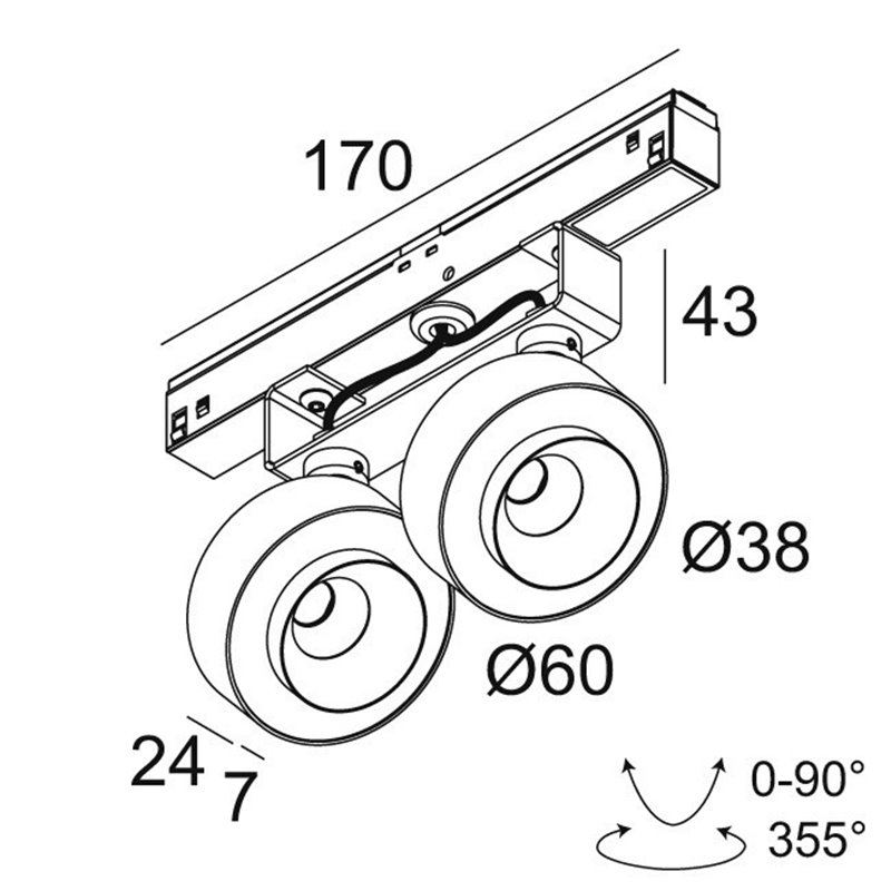 Delta Light M20/M26H - ODRON 2/41 MDL Éclairage sur rail