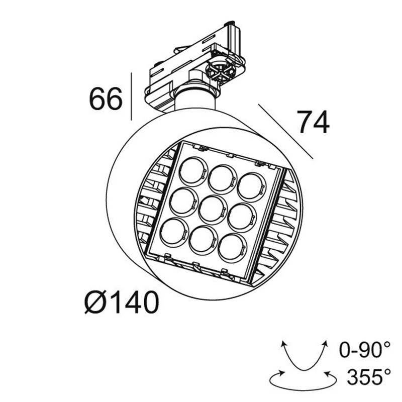 Delta Light FRAGMA 3x3 ADM DIM1P Schienenleuchte