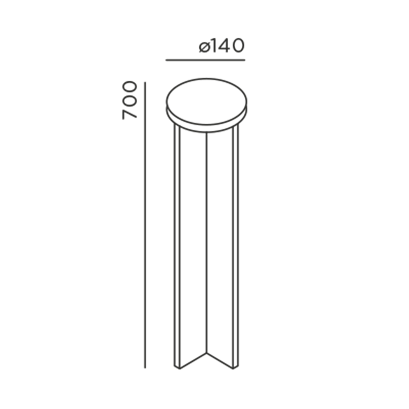 IP44 Mir R 70 Poller lampadaire